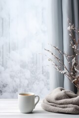 Obraz na płótnie Canvas Christmas winter cozy background