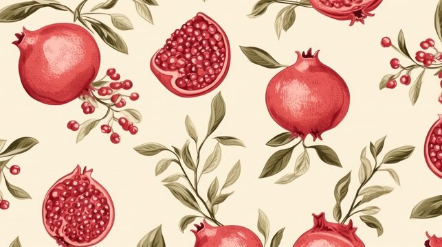 Pomegranate illustrated background
