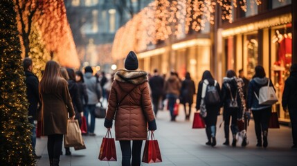 Woman shopping on the street 