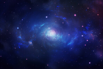 Naklejka premium A galaxy with stars, beautiful blue image of space background, space background, Generative AI