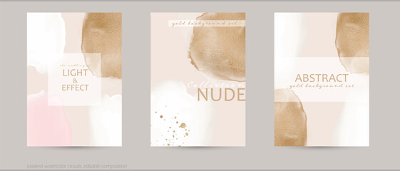 gold abstract watercolor vector background template for winter Christmas new year wedding jewelry post card poster booklet brochure flyer design