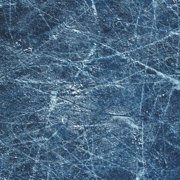 Ice texture on a skating rink. View from above.