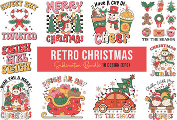 Retro Christmas Design Sublimation Bundle
