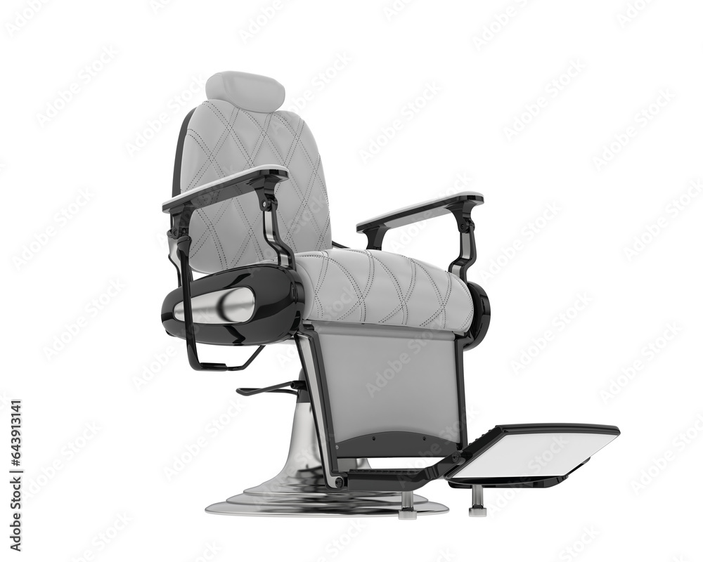 Wall mural barbershop chair isolated on transparent background. 3d rendering - illustration