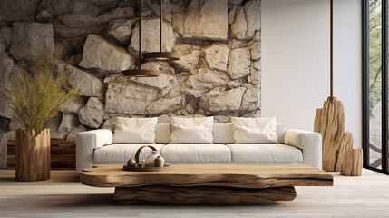 rustic white upholstered sofa made from solid wood