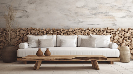 elegant rustic white upholstered sofa made from solid wood