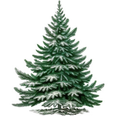 Fototapeta premium Abstract Vintage Christmas Tree Emerald Green Watercolor Clipart Illustration
