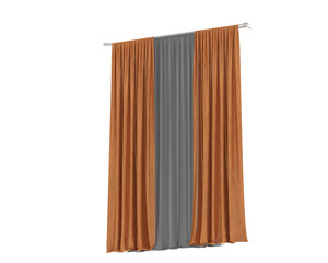 Curtains isolated on transparent background. 3d rendering - illustration