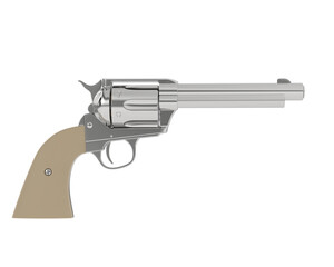Old pistol isolated on transparent background. 3d rendering - illustration