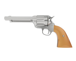 Old pistol isolated on transparent background. 3d rendering - illustration