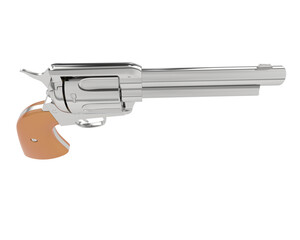 Old pistol isolated on transparent background. 3d rendering - illustration