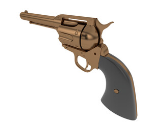 Old pistol isolated on transparent background. 3d rendering - illustration