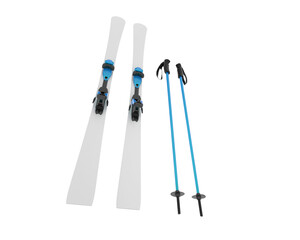 Ski set isolated on transparent background. 3d rendering - illustration