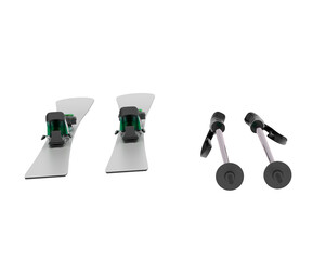 Ski set isolated on transparent background. 3d rendering - illustration