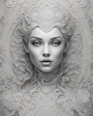 Woman with Intricate Frosting, Generative AI