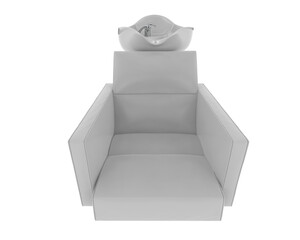 Washing chair isolated on transport background. 3d rendering - illustration