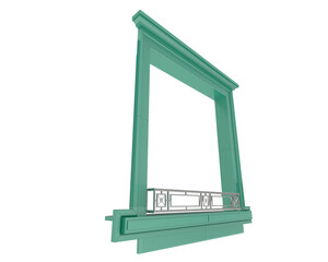 Window isolated on transparent background. 3d rendering - illustration
