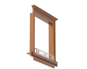 Window isolated on transparent background. 3d rendering - illustration
