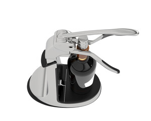 Wine bottle opener isolated on transparent background. 3d rendering - illustration