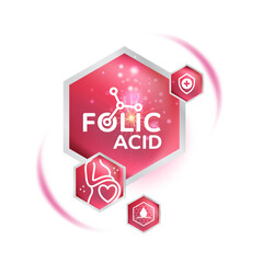 Folic acid Health care and Medical Concept Design.