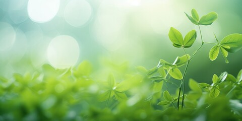 Fototapeta na wymiar Green Leaves Flourishing on a Botanical Background with Eco-Friendly Sparkles. This Wallpaper Celebrates the Beauty of Lush Vegetation