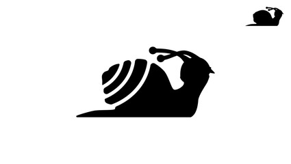 silhouette of a snail biker, a helmet on his head and antennas against the wind showing speed © OMIA