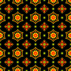 Geometric ethnic pattern seamless flower color. seamless pattern. Design for fabric,curtain,background,carpet,wallpaper,clothing,wrapping,Batik,mandalas,fabric,Vector illustration. pattern style.