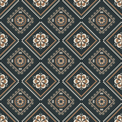 Geometric ethnic pattern seamless flower color. seamless pattern. Design for fabric,curtain,background,carpet,wallpaper,clothing,wrapping,Batik,mandalas,fabric,Vector illustration. pattern style.