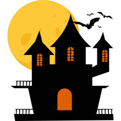 Halloween Haunted Castle Illustration