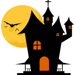 Halloween Haunted Castle Illustration