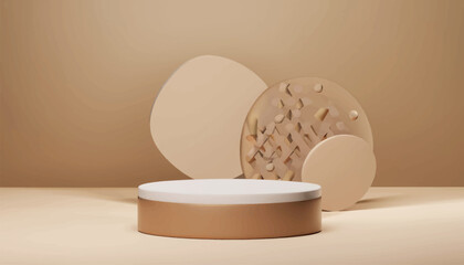 Graphics Minimal modern product display on beige background in natural earth tones
vector .
