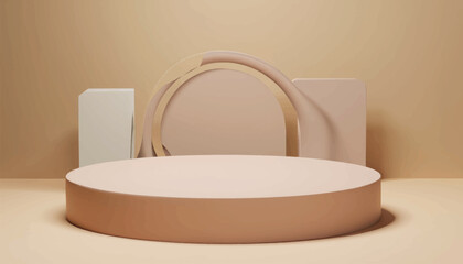 Graphics Minimal modern product display on beige background in natural earth tones
vector .
