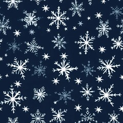 Fototapeta na wymiar Seamless texture of snowflakes