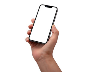 スマートフォンを掲げている手の画像合成用素材