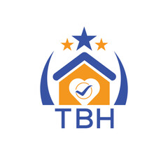 TBH House logo Letter logo and star icon. Blue vector image on white background. KJG house Monogram home logo picture design and best business icon. 
