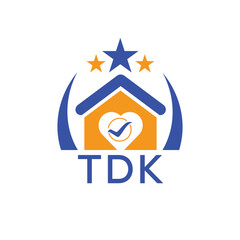 TDK House logo Letter logo and star icon. Blue vector image on white background. KJG house Monogram home logo picture design and best business icon. 
