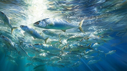 Fish in water HD 8K wallpaper Stock Photographic Image