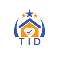 TID House logo Letter logo and star icon. Blue vector image on white background. KJG house Monogram home logo picture design and best business icon. 
