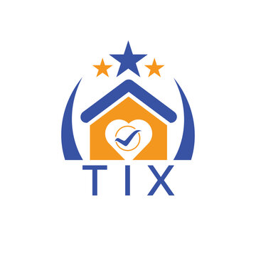 TIX House logo Letter logo and star icon. Blue vector image on white background. KJG house Monogram home logo picture design and best business icon. 
