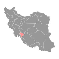 Kohgiluyeh and Boyer Ahmad province map, administrative division of Iran. Vector illustration.