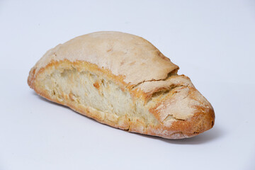 Italian bread on a white background