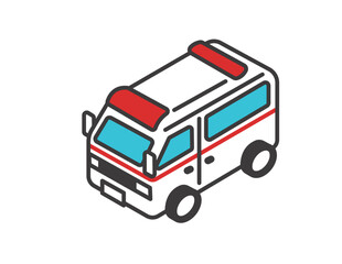 救急車のアイソメアイコンのベクターイラスト素材 © ニワトコ
