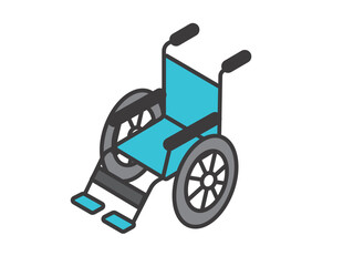 車椅子のアイソメアイコンのベクターイラスト素材