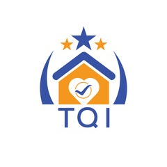 TQI House logo Letter logo and star icon. Blue vector image on white background. KJG house Monogram home logo picture design and best business icon. 
