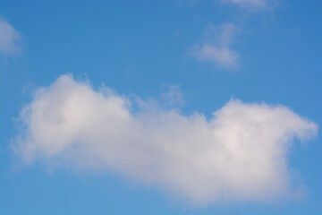 White air cloud on gentle blue sky for background