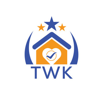 TWK House logo Letter logo and star icon. Blue vector image on white background. KJG house Monogram home logo picture design and best business icon. 
