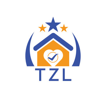 TZL House logo Letter logo and star icon. Blue vector image on white background. KJG house Monogram home logo picture design and best business icon. 

