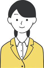 オフィスカジュアルな服装の社会人女性のイラスト