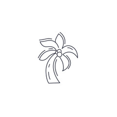 Palm tree line icon. Palm tree thin line icon.