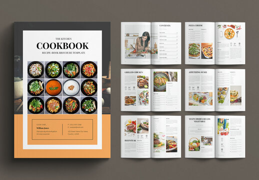 Recipe Book Cookbook Template Brochure Layout